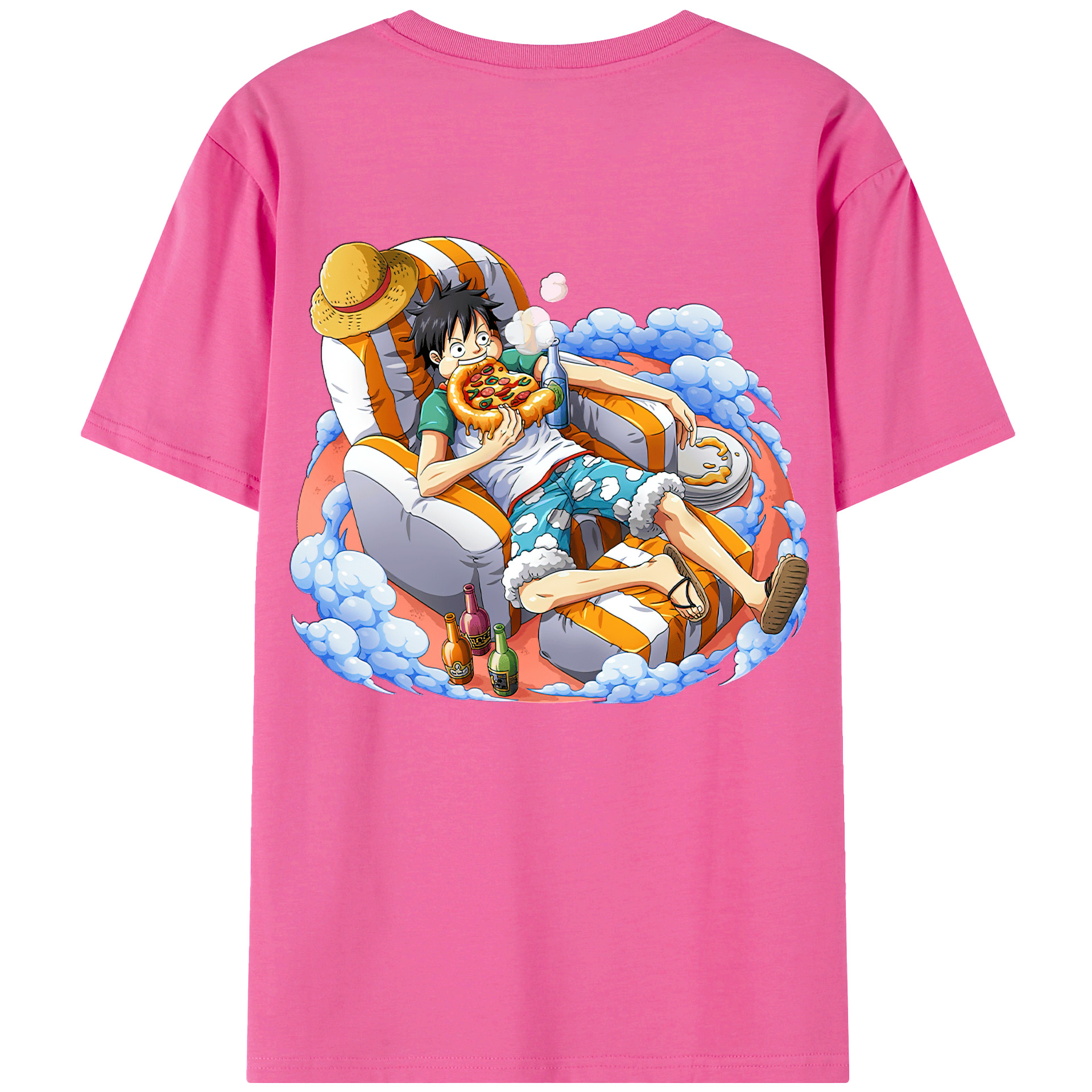 ワンピース モンキー・D・ルフィ ONE PIECE Monkey D. Luffy レディース半袖Tシャツ(バックプリント)